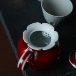 ★Jingdezhen Ceramic Teapot Handmade Lang Kiln Red Kiln Changing Ball Hole Pot Creative Single Teapot Ball Hole Kung Fu Tea Set - Image 3
