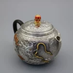 「龙凤银壶 · Imperial Harmony」 — 248g Sterling Silver Teapot (Hand-Chiseled Dragon & Phoenix Motif · Boutique Chinese Style · Certificate Included) - Image 3