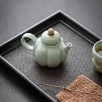 「青瓷南瓜壶 · Gourdshade」 — 130ml Pumpkin-Shaped Celadon Teapot (Vintage Chinese Style · Handmade Ceramic · Gongfu Brewing Vessel for Tie Guan Yin & Jasmine) - Image 5