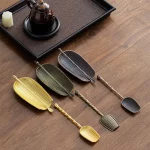 3/2/1pcs Alloy Weaving Teaspoon Sets Vintage Chinese Kung Fu Tea Accessories Zen Coffee Bean Taking Tools Tea Shovel Chaze - Image 2