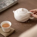 Dehua sheep fat jade white porcelain single person teapot household ceramic ball hole filter tea making Xishi teapot - Image 4