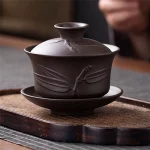 Tea Set Clay Teapot Covered Bowl Teacup Large Covered Bowl Household Tea Bowl Tea Brewing Accessories - Image 3