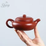 「扁古壶 · Flat Antiquity」 — 230ml Handmade Yixing Purple Clay Teapot (Original Ore Da Hong Pao Clay · Classical Flattened Form · Gongfu Brewing Pot) - Image 3