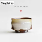 400ml Bamboo Matcha Bowl Set Coarse Pottery Tea Washing With Tea Whisk Jianshui Tea Cup Washing Basin Chaxi Crafts Tableware - Image 3