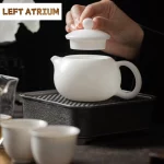 High-end Ice Jade Porcelain Teapot Luxury Tea Infuser Pot Household Tea Brewing Kettle with Ball Hole Tableware Supplies Craft - Image 3