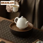 「羊脂玉瓷壶 · Cloudglow」 — 90ml Sheep Fat Jade Porcelain Teapot (Handmade Miniature Gongfu Pot · Built-in Filter · Household & Travel-Friendly Brewing Vessel) - Image 6
