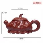 「红韵壶 · Crimson Echo」 — 180ml Handmade Yixing Purple Clay Teapot (Creative Form · Mesh Filter · Ideal for Dahongpao & Gongfu Brewing) - Image 2
