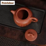 「井栏龙韵 · Well Fence Harmony」 — 240ml Handmade Yixing Purple Clay Teapot | Well Fence Form · Raw Ore Red Leather Dragon Mud · Zisha Gongfu Tea Set - Image 4