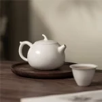 「文旦壶 · Pomelo Bloom」 — 170ml Japanese-Style Ceramic Teapot (Built-in Strainer · Plant-Inspired Form · Decorative Gongfu Infuser Pot) - Image 4