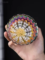 1Pc/140ml Colorful Peacock Tea Cup High-quality Ceramic Master Cup Antique Kiln Meditation Teacup Household Small Tea Bowl - Image 2