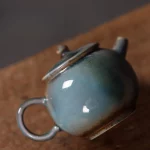 「焰青壶 · Emberveil」 — Japanese-Style Single Teapot (Firewood-Fired · Soda Glaze · Kiln-Changed Ceramic · Gongfu Brewing Vessel) - Image 4