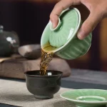 Kung Fu tea set cover bowl, Sancai ceramic tea bowl, teacup, single large ceremony cup, simple household use - Image 2