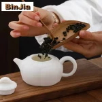 Dehua Sheep Fat Jade White Porcelain Teapot Boutique Biscuit Unglazed Ware Pot Tea Soaking Ball Kettle Ceremony Collection Gift - Image 4