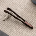 Chinese Ebony Solid Wood Tea Clip Pure Copper Tea Clip Vintage Cup Holder Tea Clip for Washing Cups Tea Ceremony Accessories - Image 4