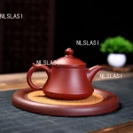 「柱础壶 · Column Base」 — 210ml Handmade Yixing Purple Clay Teapot (Raw Ore Da Hong Pao Clay · Douli Lid · 10-Hole Filter · Classical Chinese Form) - Image 3
