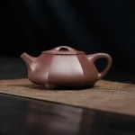 「六方石瓢 · HexaScoop」 — 200ml Handmade Yixing Purple Clay Teapot | Hexagonal Stone Scoop Form · Raw Ore Zisha · Vintage Gongfu Teaware Gift Edition