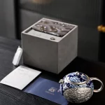 「西式龙凤壶 · Celestial Harmony」 — 300ml Handmade Blue-and-White Porcelain & 999 Sterling Silver Teapot (Dragon & Phoenix Relief · Gilded Overlay · Gongfu Fusion Teaware) - Image 5