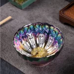 Peacock Tea Cup 140ml Colorful High-quality Ceramic Master Cup Antique Kiln Meditation Teacup Household Small Tea Bowl - Image 2