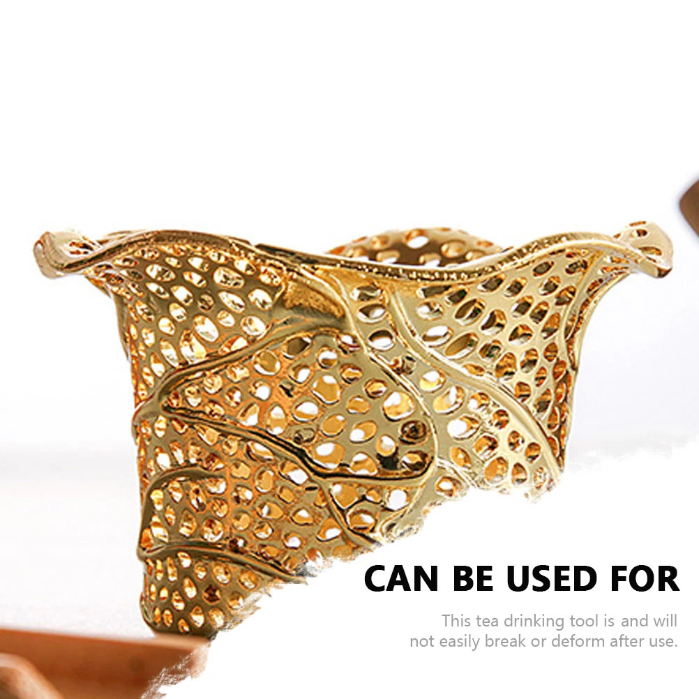 kf-Sd7b0f29bfbac4027872152e75bd174b0h 1Set Creative Metal Tea Strainer Heat-Resistant Leaf Shaped Filter Adornment Home Accessory Metal Tea Strainer - Image 1