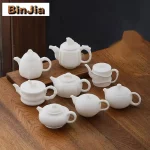Dehua Sheep Fat Jade White Porcelain Teapot Boutique Biscuit Unglazed Ware Pot Tea Soaking Ball Kettle Ceremony Collection Gift