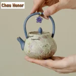 125ml Hand-drawn Nine-tailed Fox Lifting Handle Teapot Boutique Tea Infuser Pot Tea Soaking Kettle with Filter Tea Items Craft