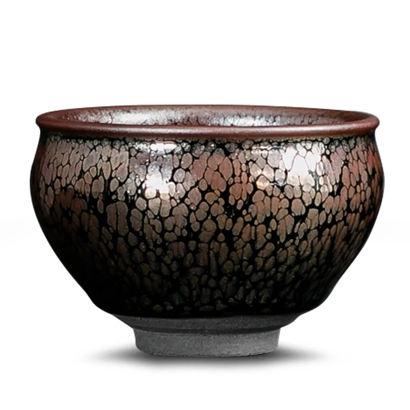 kf-Sdafdb647cf4a435387cb475f65a8adb4N High-End Guocong Jianyang Jianzhan Tea Cup Handmade Oil Drops Temmoku Large Size Ceramic Kung Fu - Image 1