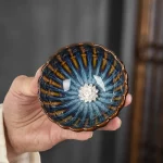 Golden Peacock Tea Cup Porcelain Tea Bowl Ceramic Teacup Chinese Dragon Kungfu Tea Beautiful Unique Teaware Gift