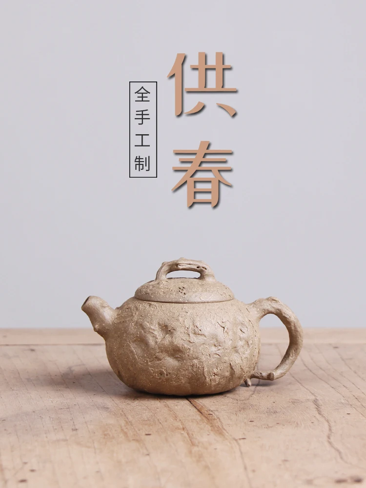 kf-Sdee9cdd5326d479e852dabe899788b40s 「德源茶壶 · Deyuancha」 — 1100ml Pure Handmade Yixing Zisha Teapot (Raw Ore Green Ash Section · Retro Chinese Style · Fully Supplied by Zha) - Image 1