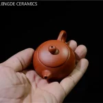 「掇只壶 · Mini Duo Zhi」 — <100ml Handmade Yixing Purple Clay Teapot (Zhu Mud · Miniature Duo Zhi Form · Folk Artist Work) - Image 3