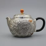 「龙凤银壶 · Imperial Harmony」 — 248g Sterling Silver Teapot (Hand-Chiseled Dragon & Phoenix Motif · Boutique Chinese Style · Certificate Included) - Image 2