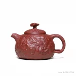 「藏龙壶 · Hidden Dragon Flame」 — 220cc Handmade Yixing Purple Clay Teapot (Dragon Relief · Original Mine Dahongpao Clay · Gongfu Brewing Pot) - Image 5
