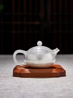 「玉柄西施壶 · Jade Whisper」 — 250ml Handmade 999 Sterling Silver Teapot (Xishi Form · Jade Handle · Chinese Gongfu Tea Set) - Image 5