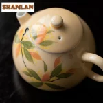 「桂香文旦壶 · Osmanthus Bloom」 — 145ml Hand-Painted Ceramic Teapot (Wendan Form · Osmanthus Motif · With Filter) - Image 3