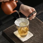 Purple Bamboo Handle Net Bag Tin Tea Strainer Fair Cup Filter Home Heat Insulation Anti-scald Tea Filter Net Teaware Accessories - Image 4