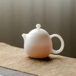 Mutton Fat Jade Covered Bowl Dehua White Porcelain Teapot Household Pottery Kungfu Tea Set Unglazed Ice Dragon Egg Pot Teaware - Image 3