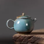 「焰青壶 · Emberveil」 — Japanese-Style Single Teapot (Firewood-Fired · Soda Glaze · Kiln-Changed Ceramic · Gongfu Brewing Vessel) - Image 5