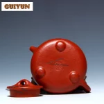 「朱泥石瓢 · Vermilion Scoop」 — 220ml Handmade Yixing Purple Clay Teapot | Stone Scoop Form with Raw Ore Zhu Mud · Elegant Gongfu Teaware Collection - Image 5