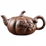 「南瓜壶 · Autumn Gourd」 — 780ml Handmade Yixing Purple Clay Teapot (Zhu Mud · Sculptural Pumpkin Form · Large-Capacity Folk Artisan Work) - Image 5