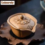 150ml Retro Yixing Purple Clay Teapots Handmade Lotus Flower Hand Grab Pot Raw Ore Mud Kettle Zisha Tea Set Cafes Supplies Craft